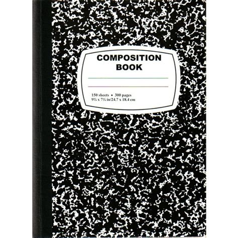 Marbled Wide Ruled Composition Notebook - 36 Count, 150 Sheets, Black ...