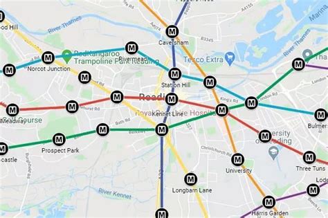 The brilliant tube map of Reading - with 54 stations and seven lines ...