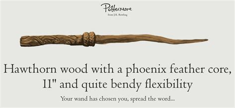 Pottermore Wand - Hawthorn Wood with Phoenix Feather core! 😄😍 # ...