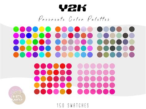 Y2K Procreate Color Palette Bundle Color Palette for Procreate Procreate Swatches iPad Art iPad ...