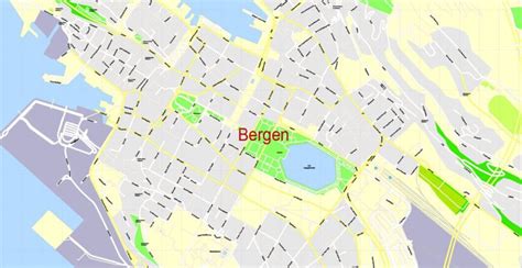 Bergen Norway PDF Map Vector Grande Exact City Plan detailed Street Map ...