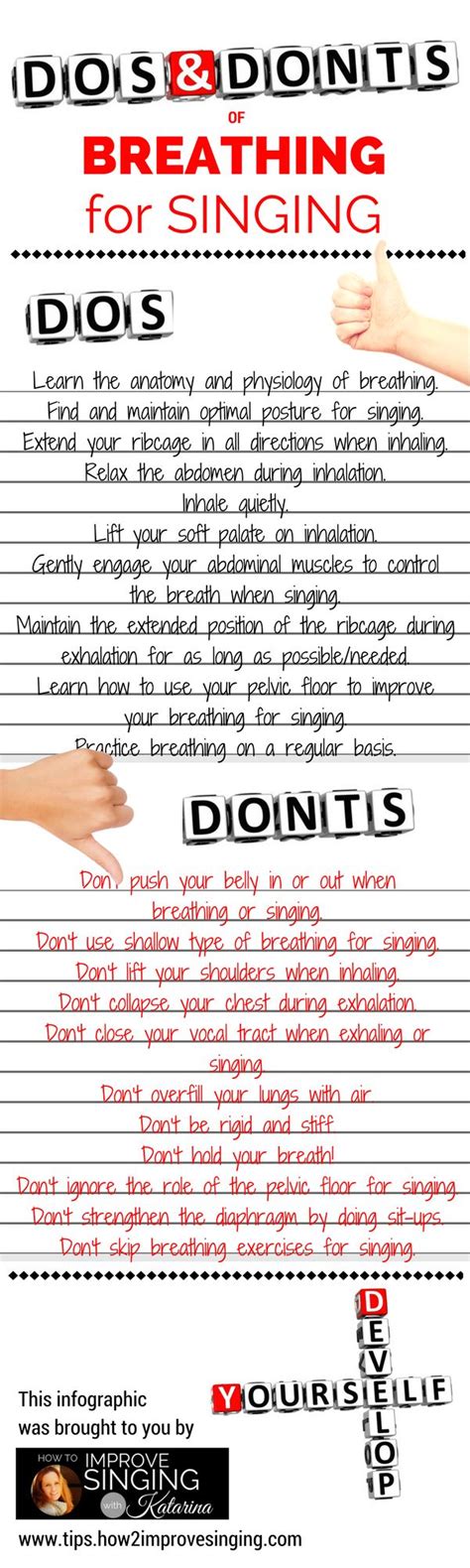 Dos and Dont's of Breathing for Singing | Healthy Voice with Katarina | Vocal lessons, Singing ...