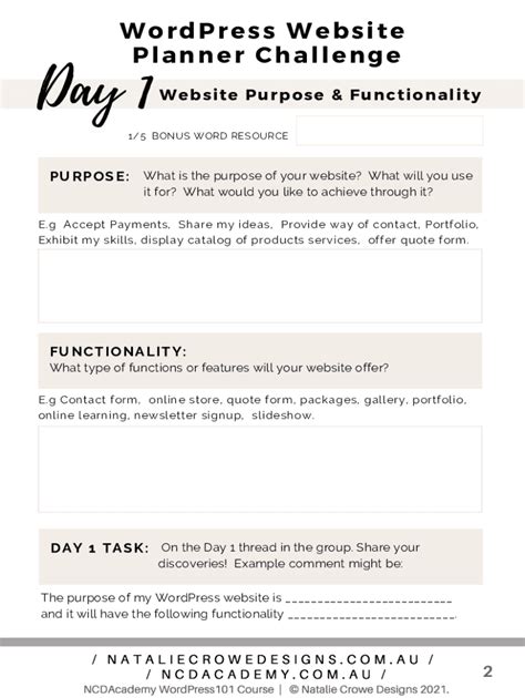 Fillable Online Website Planning Template: Your Simple Step-By- ... Fax Email Print - pdfFiller