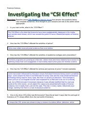 Ashley Occean - The CSI Effect Article Questions Video Notes ...