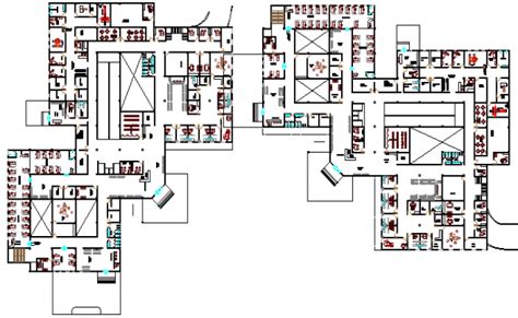 Multi-Flooring Private Hospital Floor Plan Structure Details dwg file