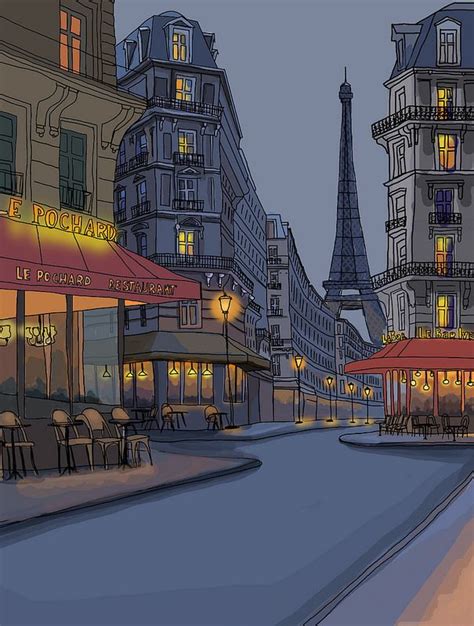 Paris at night | Paris illustration, Paris poster, Paris at night