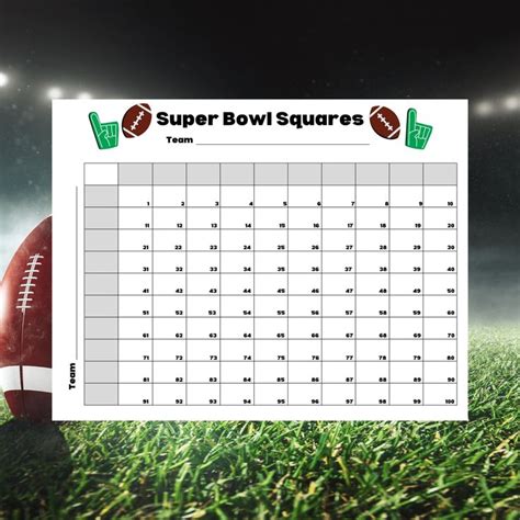 Super Bowl Squares Super Bowl 2023 Football Squares - Etsy Canada ...