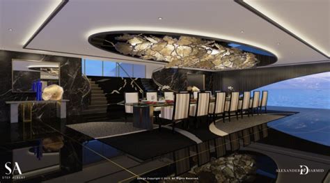 Opulent interior design for Striking 87m Mega Yacht IWANA by Alex ...