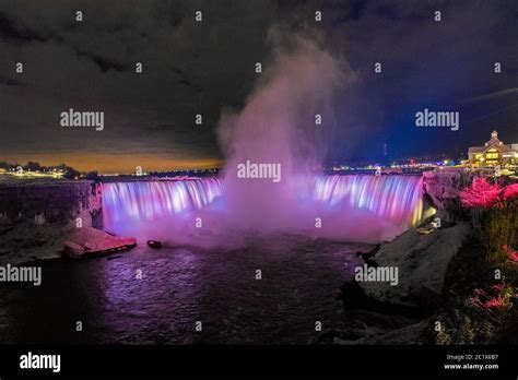 North America - Canada , Illuminated Waterfall at the Niagara Falls Stock Photo - Alamy
