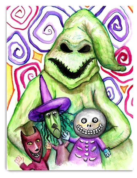 Oogie Boogie Man Nightmare Before Christmas Watercolor Print | Etsy