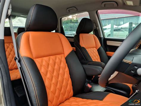 Honda CRV Leather Seats 2008 Orange Black — CARBI DECO