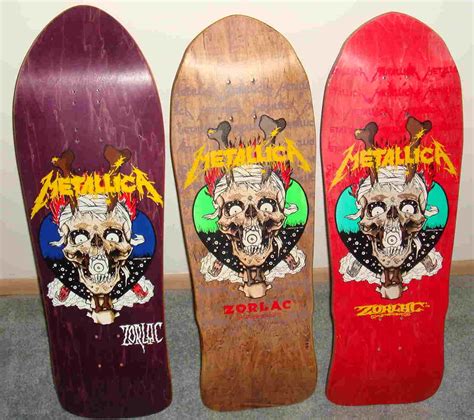 Metallica zorlac deck trio | Old school skateboards, Vintage ...