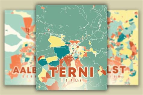 Terni Italy Colorful Poster Map Graphic by Poster Boutique · Creative ...