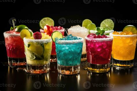 Range of popular alcoholic cocktails AI Generative 29764289 Stock Photo ...