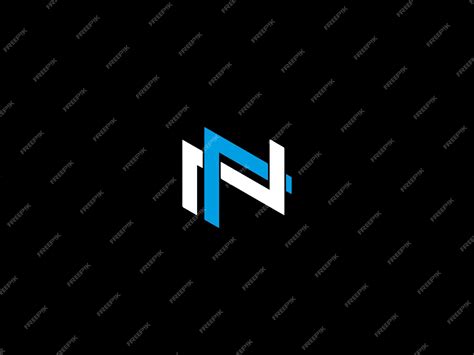 Premium Vector | Black and blue logo with the letter n on a black background