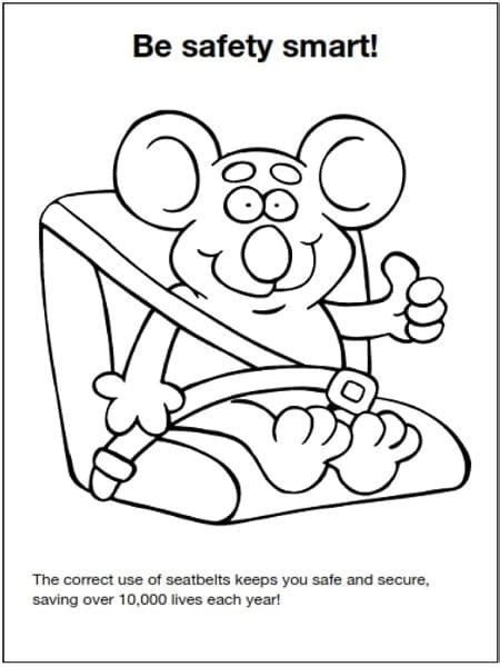 Car Safety - Be Safety Smart coloring page - Download, Print or Color Online for Free