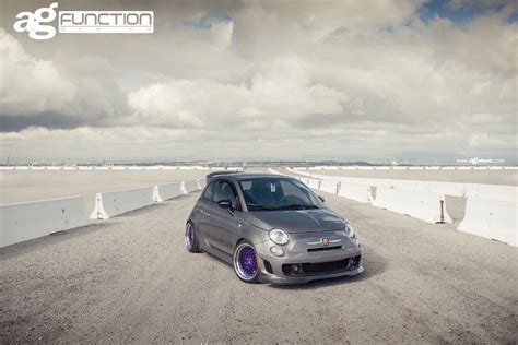 Gray Fiat 500 Looking Eye-Catching with Purple Avant Garde Wheels ...