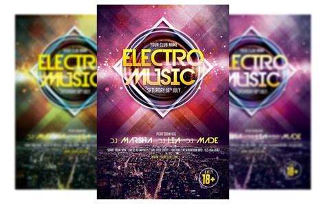 Electro Music Flyer Template #2 #273417 - TemplateMonster