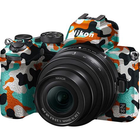 Nikon Z50 Skins - Winter Orange Camo