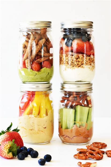 4 Healthy Grab-and-Go Snack Jars | Recipe | Mediterranean diet snacks, Healthy work snacks ...