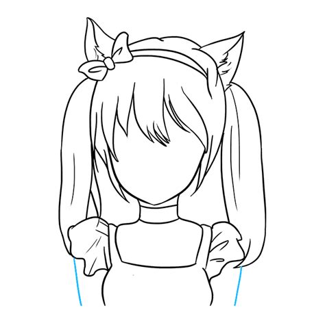 Anime Cat Girl Outline