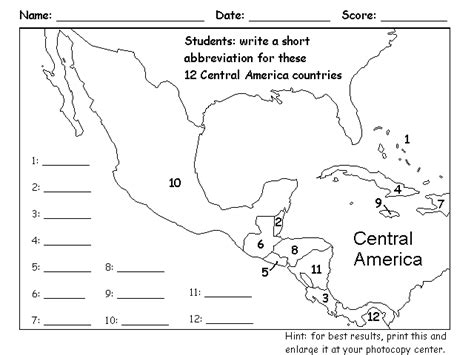 Central America Map Coloring 9B6