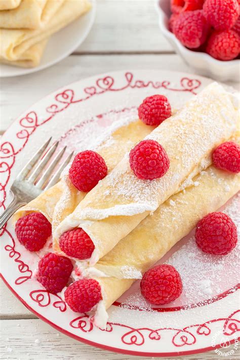 RASPBERRY VANILLA CREAM CREPES | Cooking on the Front Burner