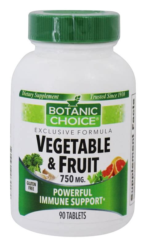 Botanic Choice - Vegetable and Fruit Immune Support 750 mg. - 90 Tablets - Walmart.com - Walmart.com