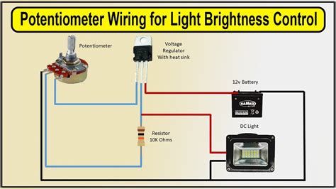 Potentiometer wiring for light brightness control | LED potentiometer - YouTube