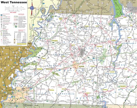 Tennessee Map With Cities And Towns