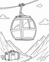 Cable Car With Travel Gear Copy coloring Page sketch template