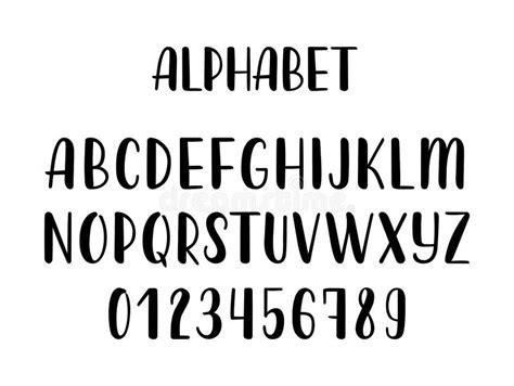 Hand Drawn Latin Calligraphy Brush Alphabet of Capital Letters. Vector Stock Illustration ...