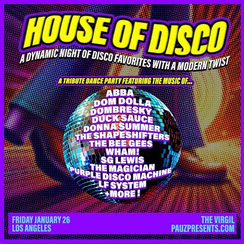 House of Disco - (A Night of Classic Disco & Modern House Anthems), The ...