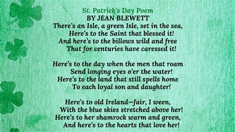 St. Patrick’s Day Poem - Irish Around The World