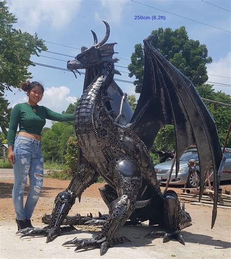 dragon statue/sculpture, life size metal animal art | Metal art ...