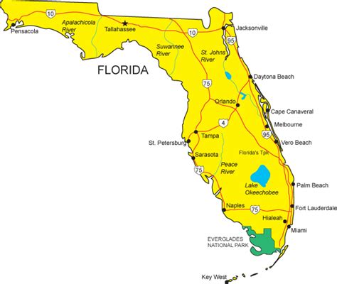 FL Map - Florida State Map | Map of florida, Florida state map, Map of florida cities