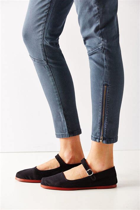 Urban Outfitters Velvet Cotton Mary Jane Flat in Black - Lyst