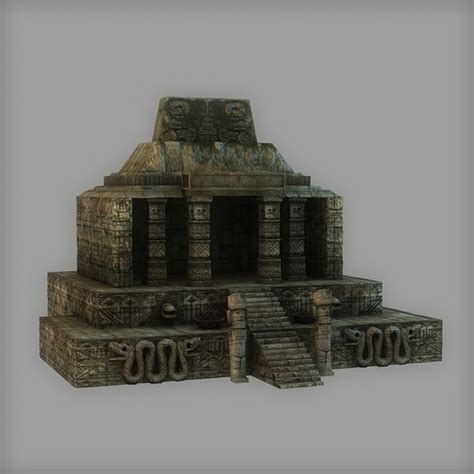 3d aztec temple model