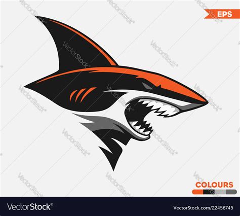 Orange shark logo Royalty Free Vector Image - VectorStock