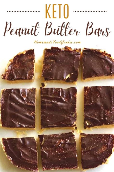 KETO Approved Peanut Butter Bars | Homemade Food Junkie