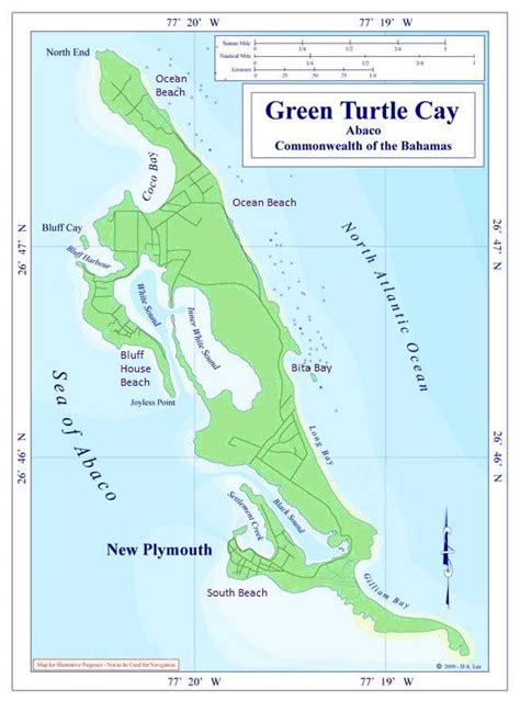 Map Of Green Turtle Cay Abacos | Printable Templates Free