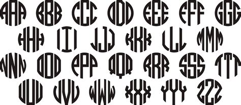 Circle Monograms Vinyl Decal Sticker