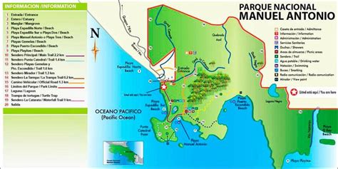 a map showing the location of manuel antonio's place in puerto rico national park