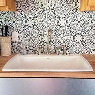 Kenzzi 8" x 8" Porcelain Spanish Wall & Floor Tile | Black and white backsplash, White bathroom ...
