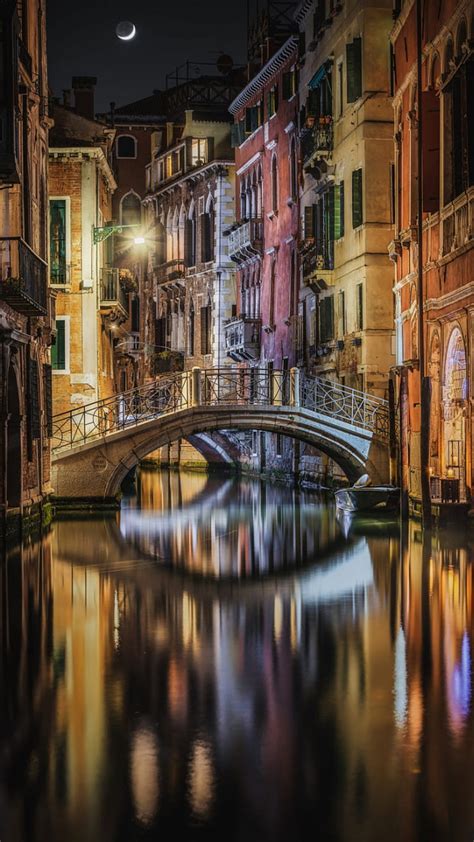 1920x1080px, 1080P free download | Venice by night, bridge, buildings, city, italy, moon ...