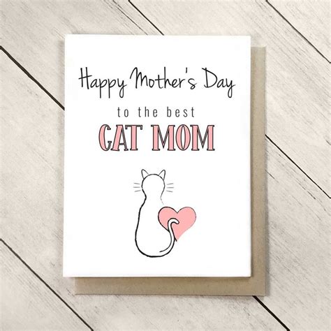 Mother's Day Card From the Cat Mom Mother's Day Card Cat Card for Mom Cat Mom Gift Funny Happy ...