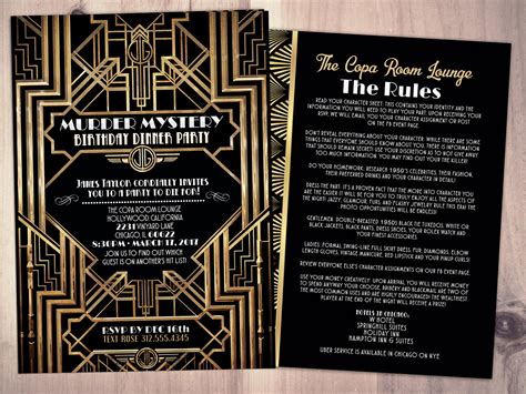 Murder Mystery Dinner Party Invitation, Vintage Party Invitation, Printable Birthday Invite ...