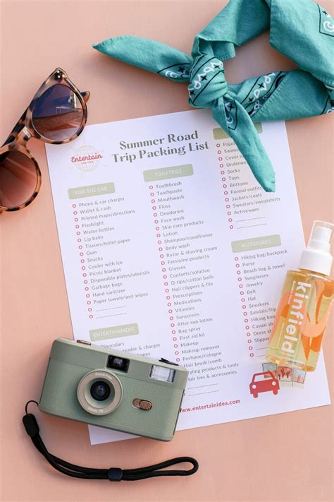 Summer Road Trip Printable Packing List — Entertain the Idea