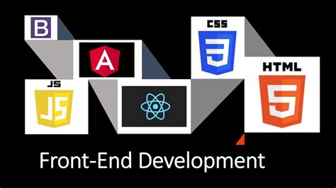 the front - end development logo with several different icons on it, including letters and symbols