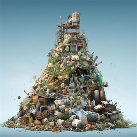 Premium AI Image | waste heap for recycling plastic